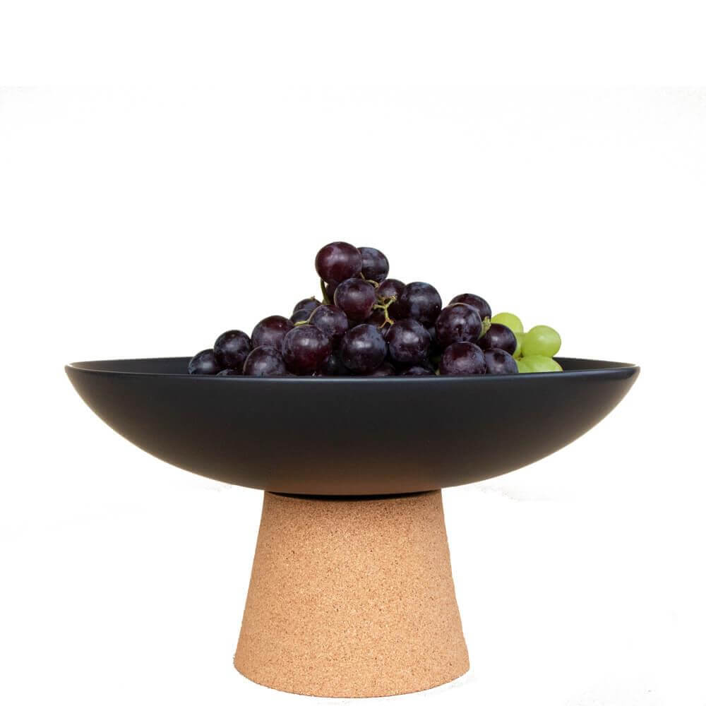 LIGA Matt Black Ceramic Fruit Bowl